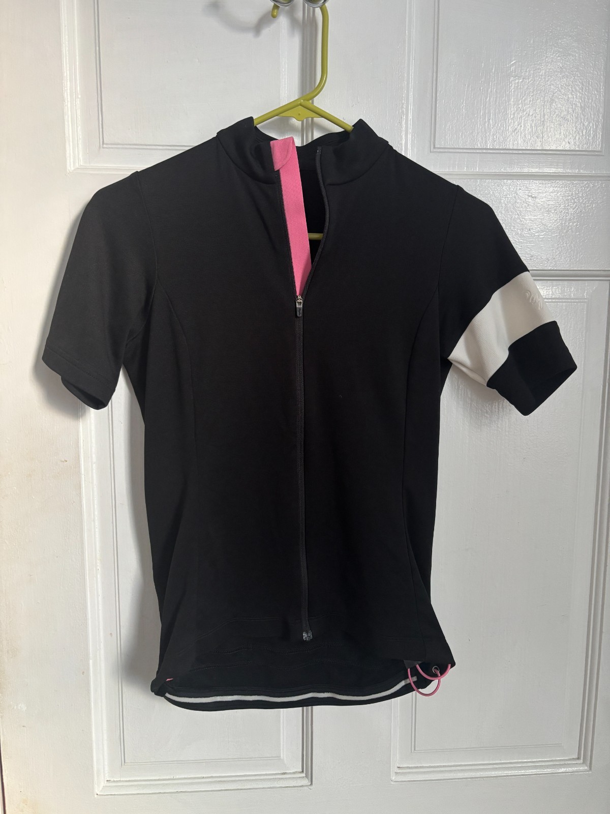 Rapha Women’s Classic Jersey II Black White Pink Zip Up Top Shirt Racing Small S