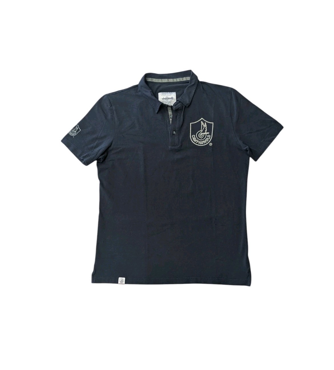 Campagnolo polo shirt, by Campy, navy blue, Made in Italy embroidered patch Sz L