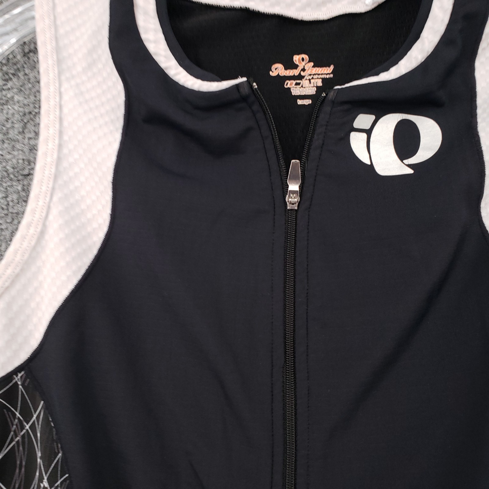 Pearl Izumi Cycling Vest Womens Large Black Elite Series 1/2 Zip Sleeveless Bike