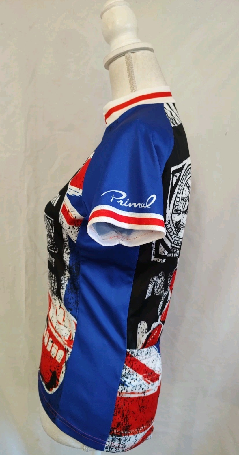 Primal Cycling Jersey Sport Cut London UK Print Big Ben Breathable 1/4 Zip Sz S