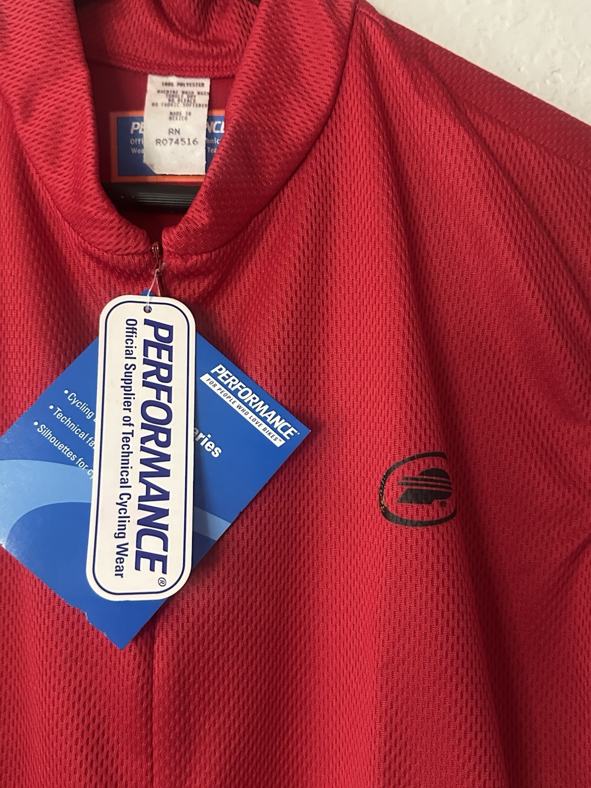Performance Bicycle Cycling Shirt Mens XL Red Pockets in Back At Waist