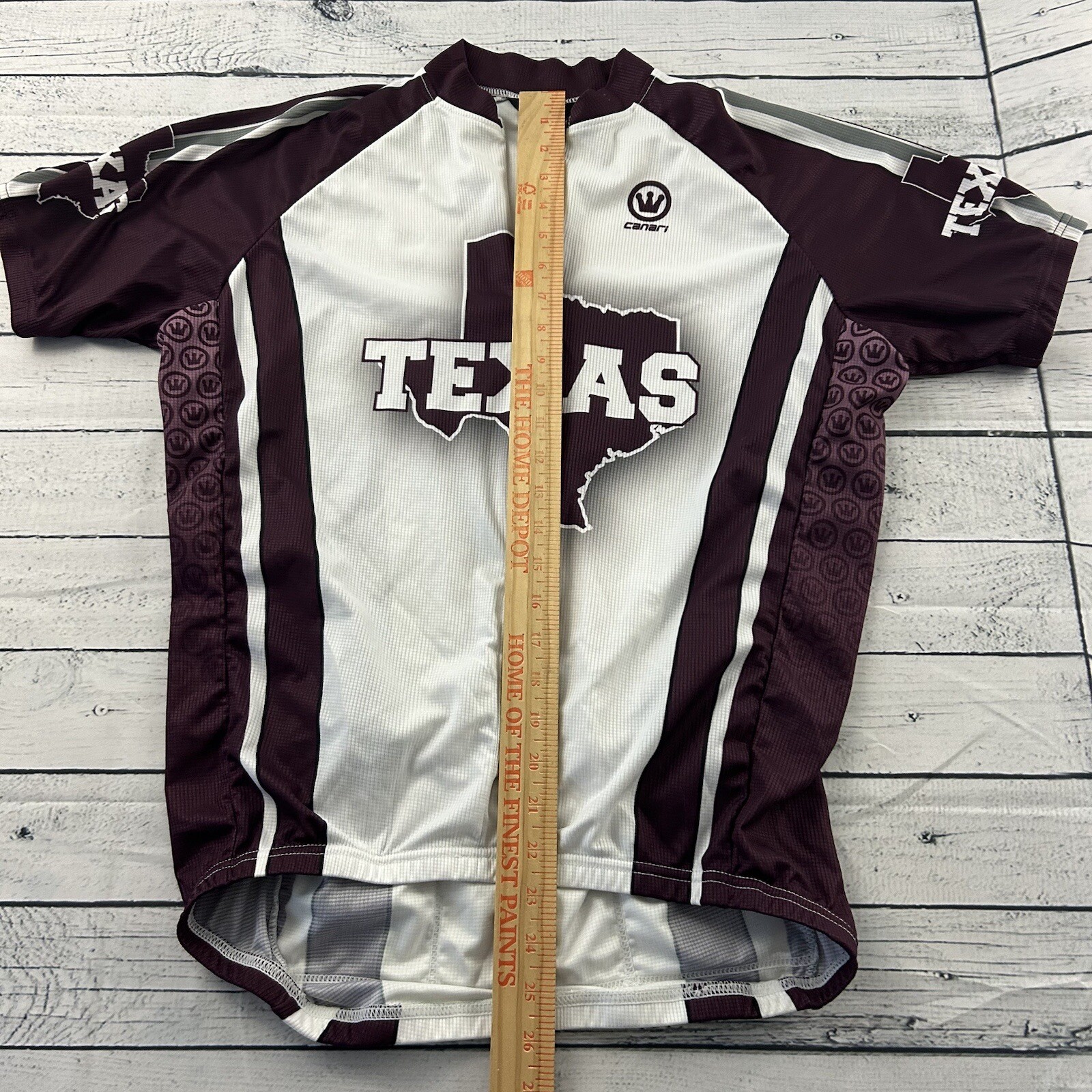 Canari Texas 3/4 Zip Short Sleeve Cycling Jersey Men’s Medium Maroon White