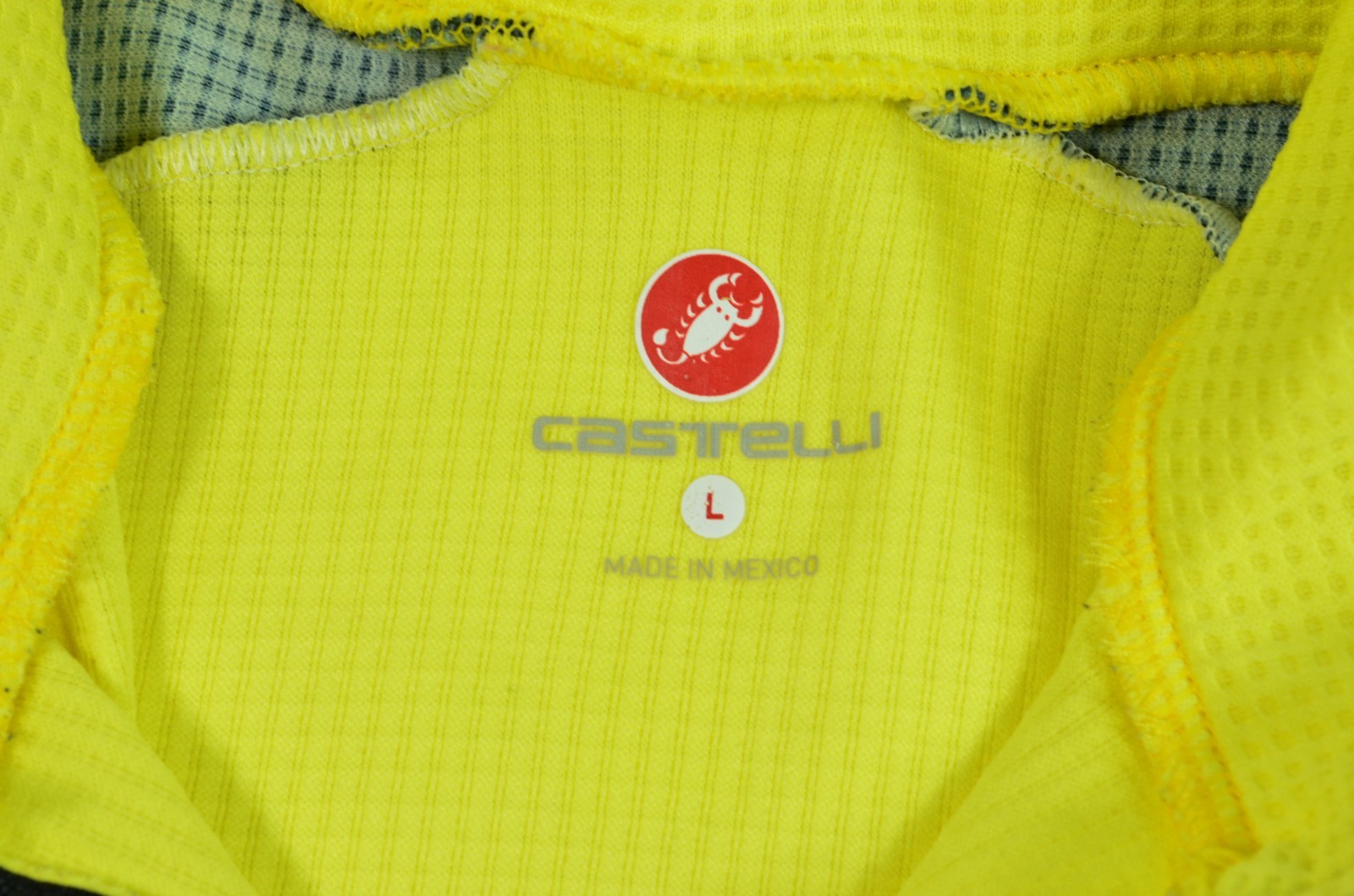 Castelli Yellow Full Zip Cycling Bicycle Jersey Men’s Large Hi Vis