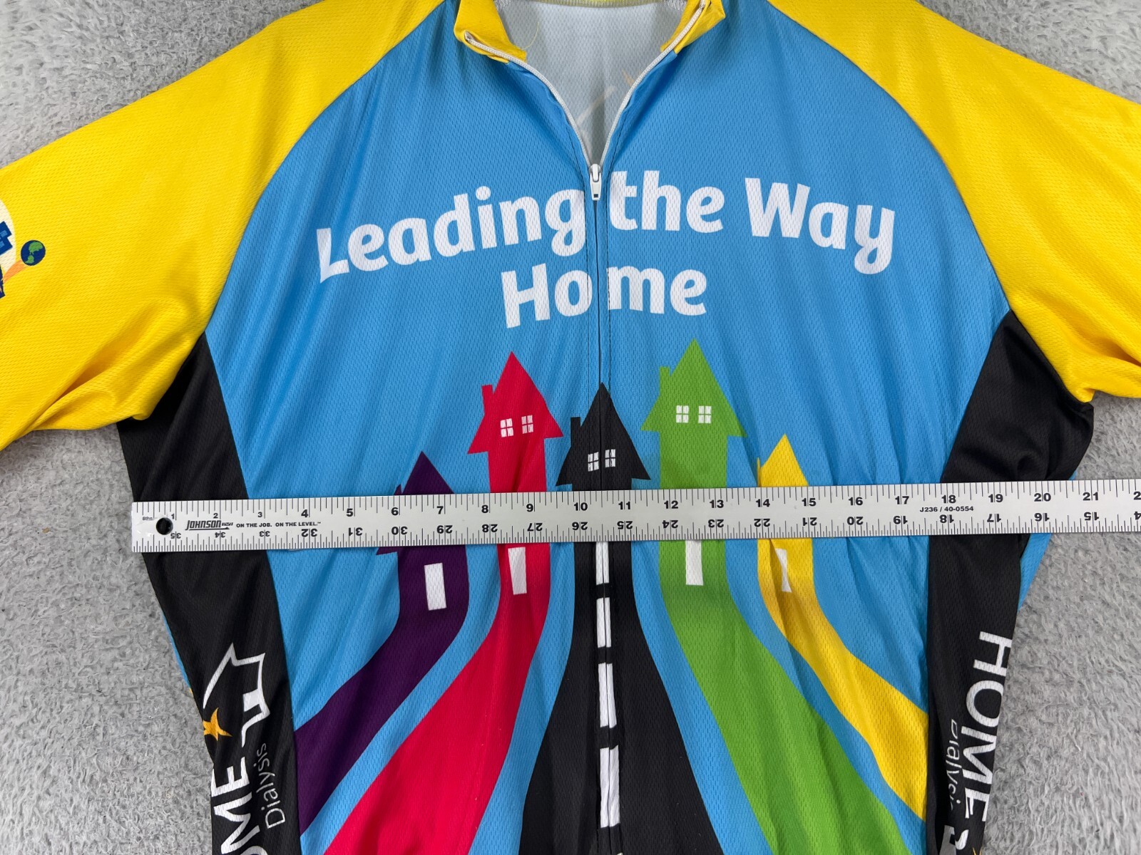 Savi Customs Cycling Jersey Adult Extra Large Blue Yellow Full Zip Polyester