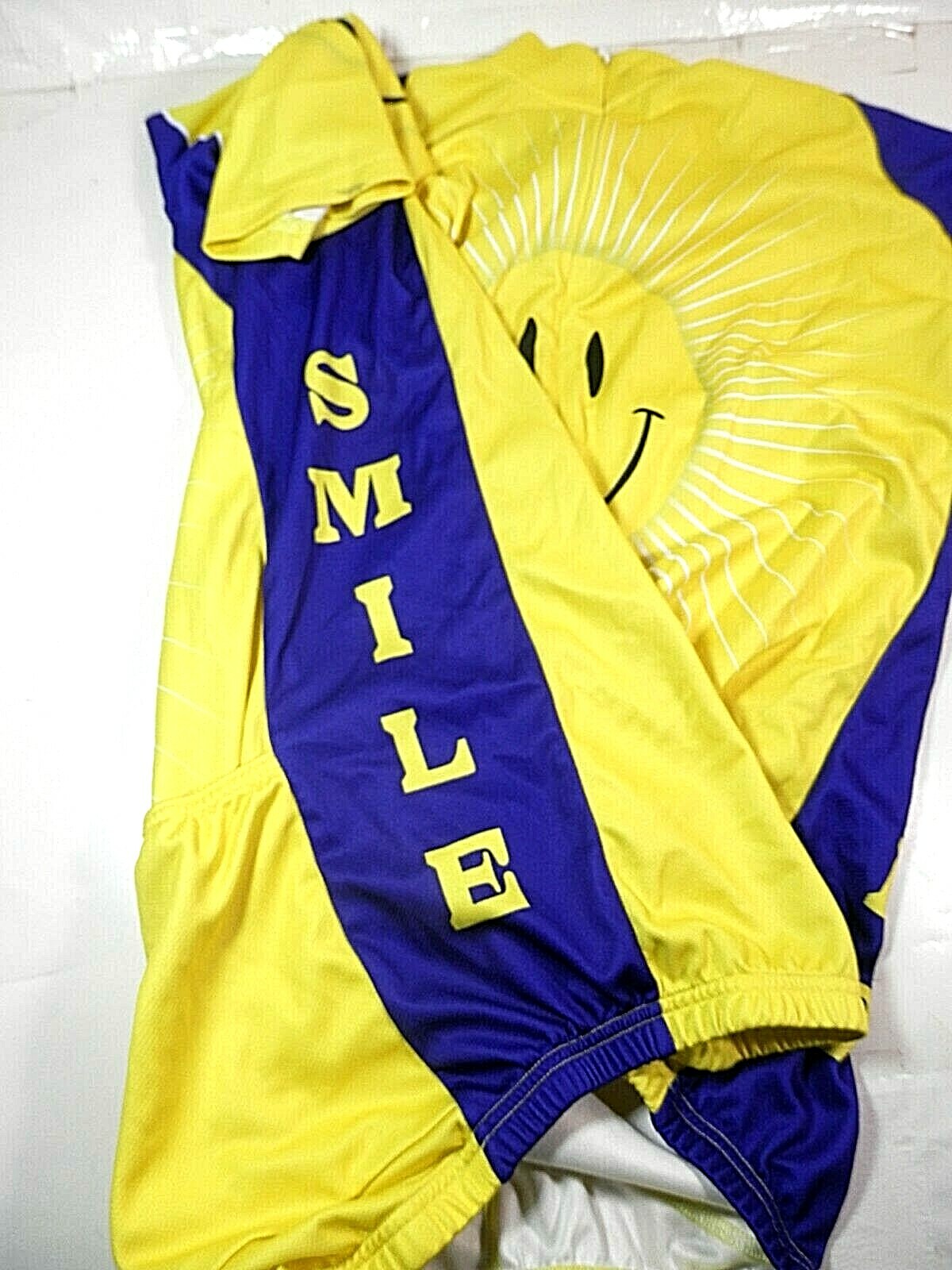 Cycling Men’s shirt Short Sleeve Jacket Jersey be Happy Yellow Size XXL