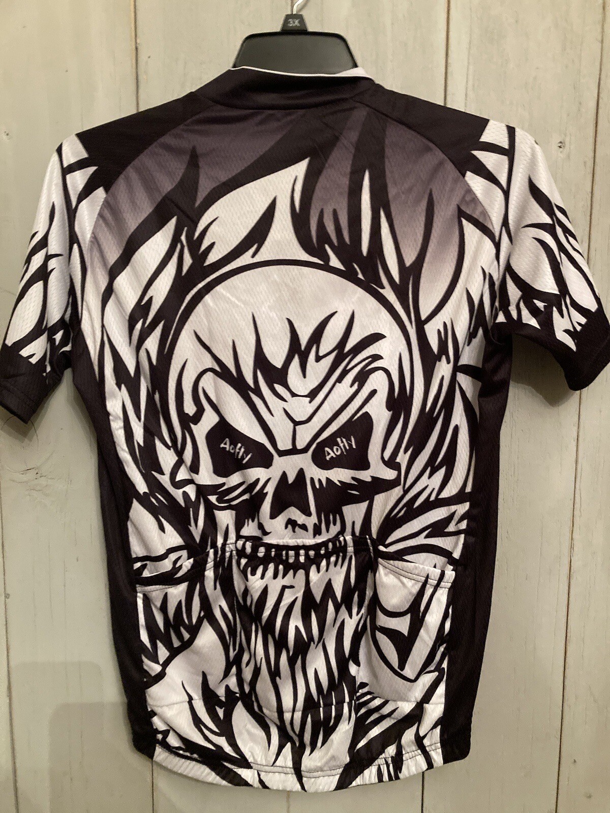 Aofly Mens Zip Up Cycling Shirt White & Black * Sz XL New