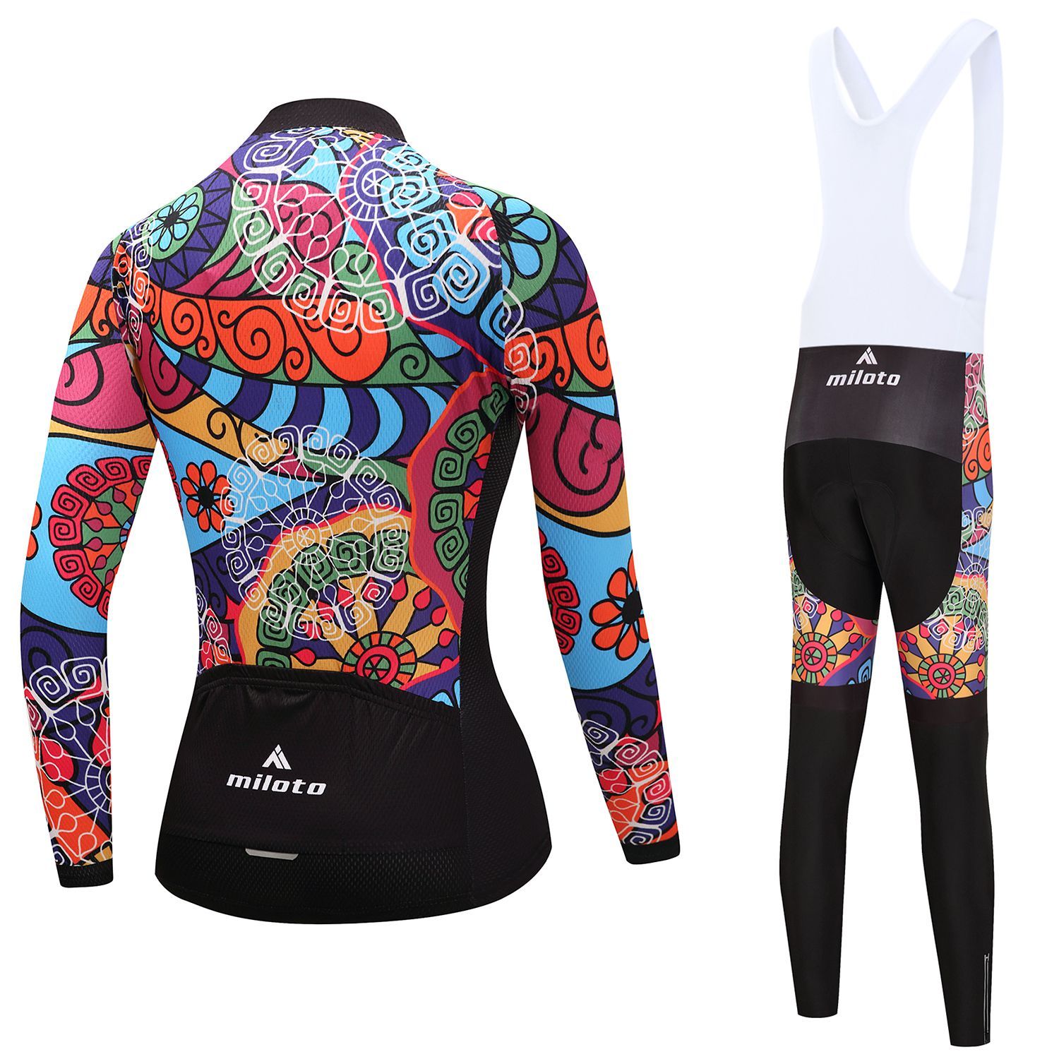 Women’s Cycling Clothes Long Sleeve Jersey and (Bib) Tights Pants Padded Kit