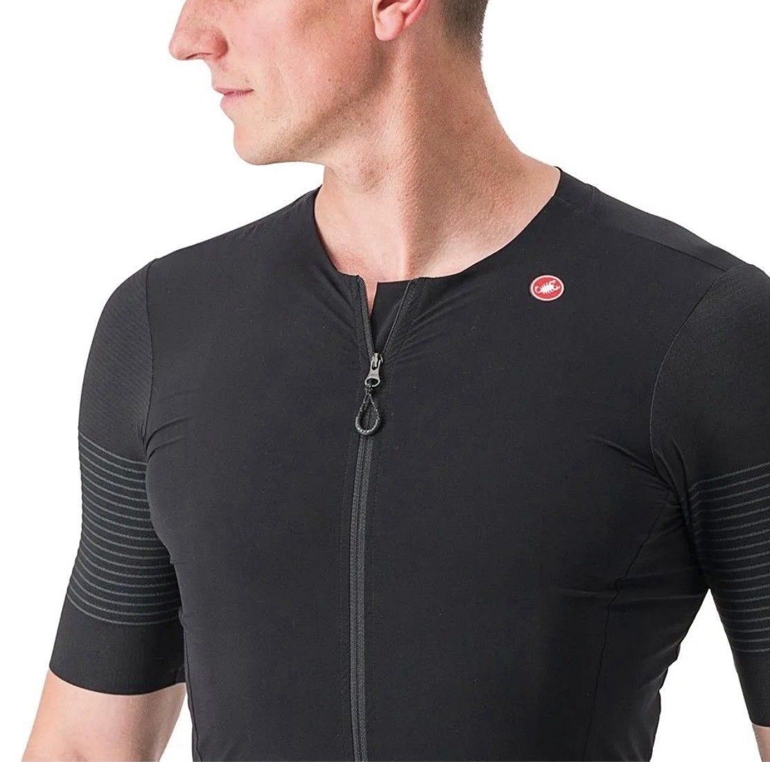 Castelli Premio Black Jersey Men’s L Black Short Sleeve Full Zip Cycling