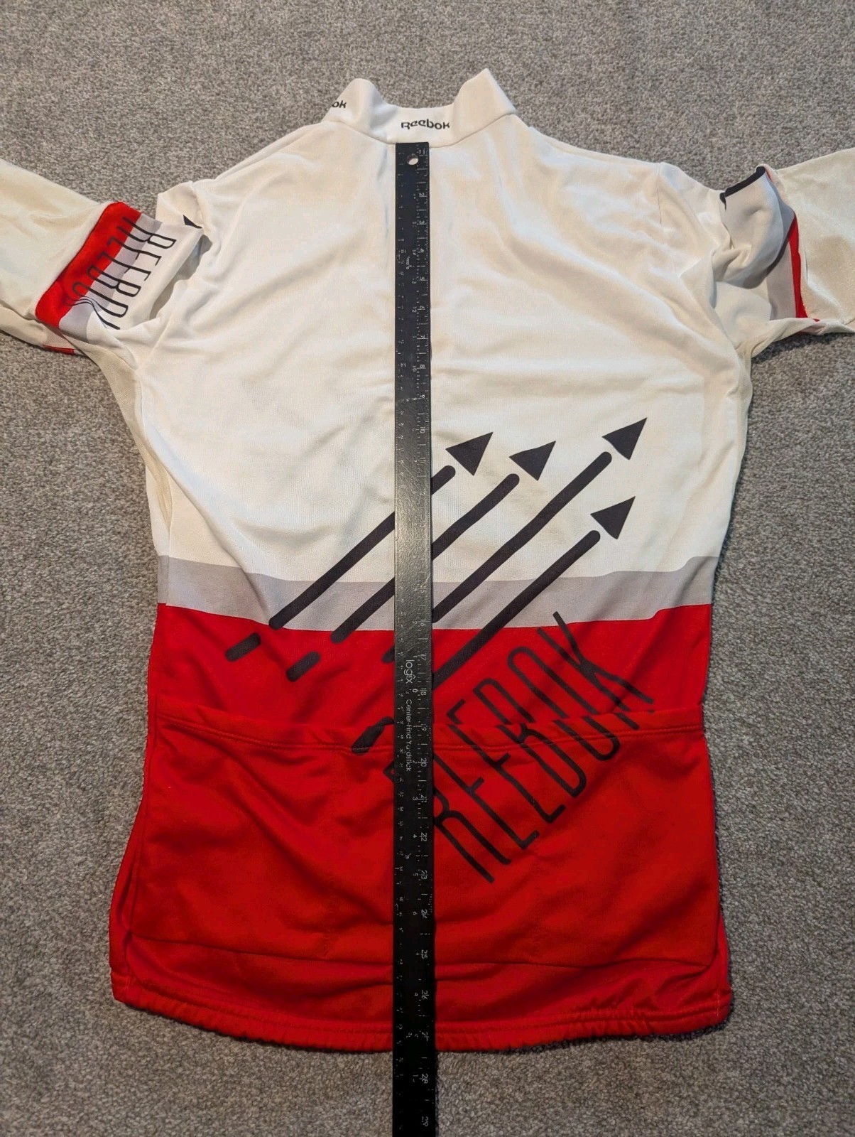 Vintage Reebok Cycling Jersey Mens XL White 1980s 90s Biking Bike