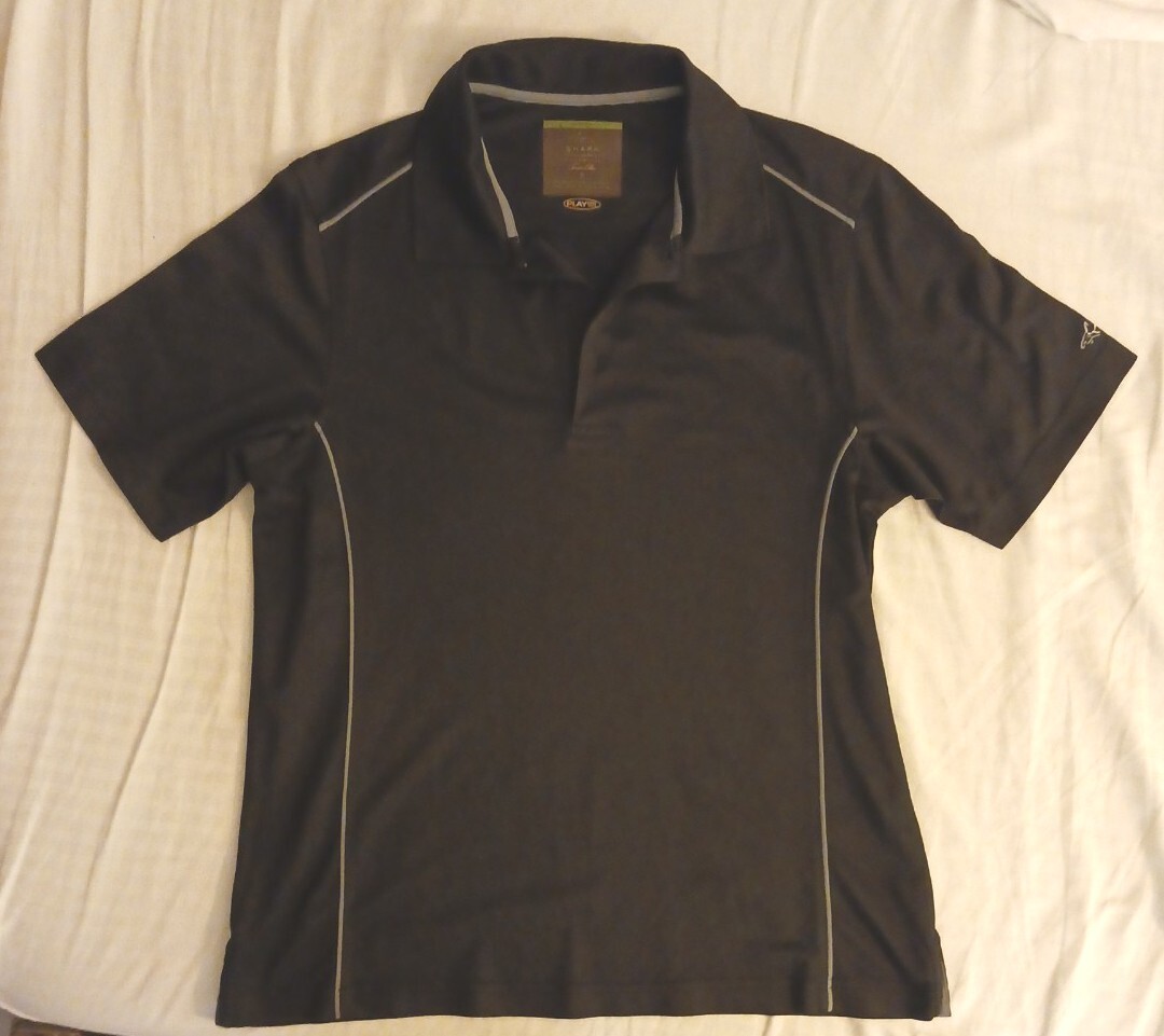 Vintage Golf Shirt Tasso Elba Greg Norman The Shark Sports Wear Small Black