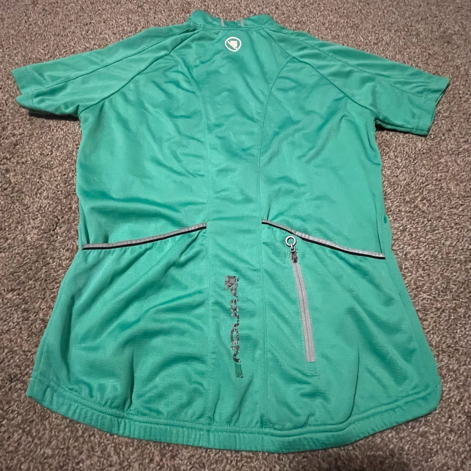 Endura Women’s Teal Short Sleeve Cycling Jersey Half Zip Breathable Medium