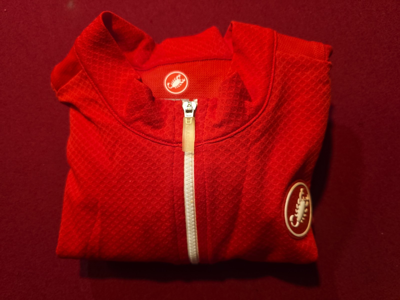 Castelli Cycling Jersey Rossi Corsa Mens L Zip Short Sleeve Red Triple Pockets