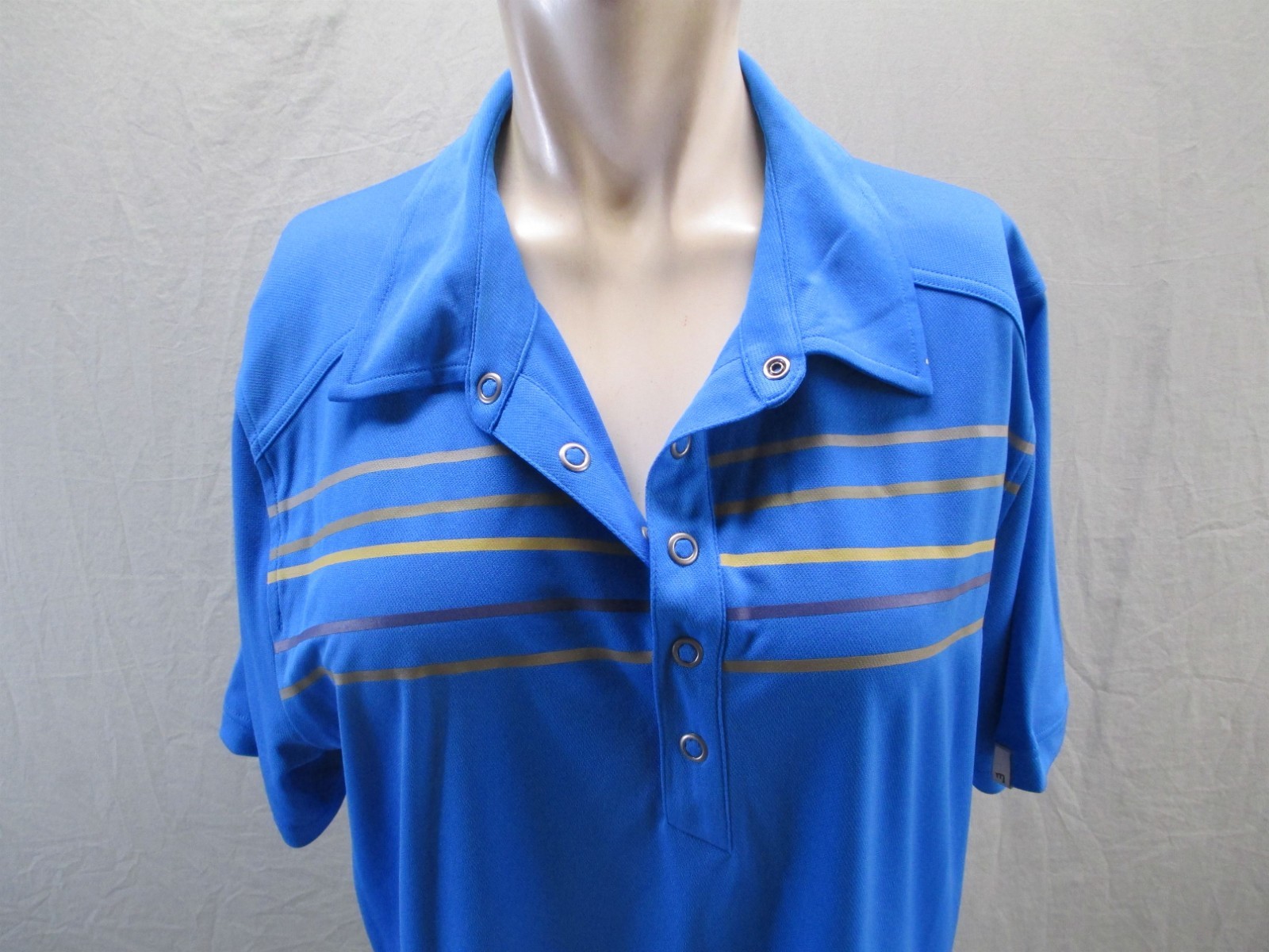 Novara Size L Mens Blue Cycling Short Sleeve Collared Activewear Sport Polo 193
