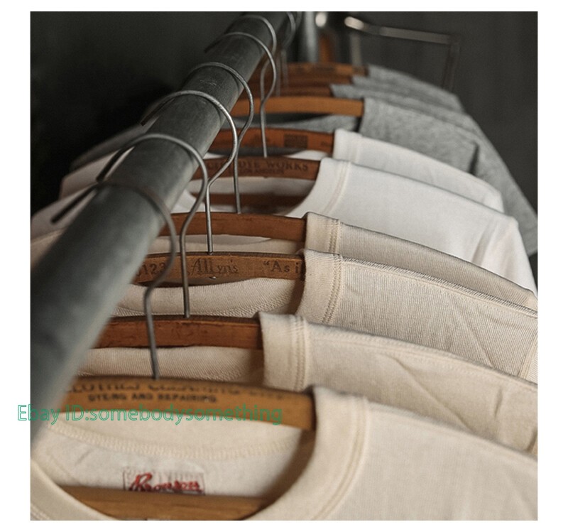 BRONSON Vintage Loopwheel Athletic T-Shirt Men Basic Tee 100% Cotton T