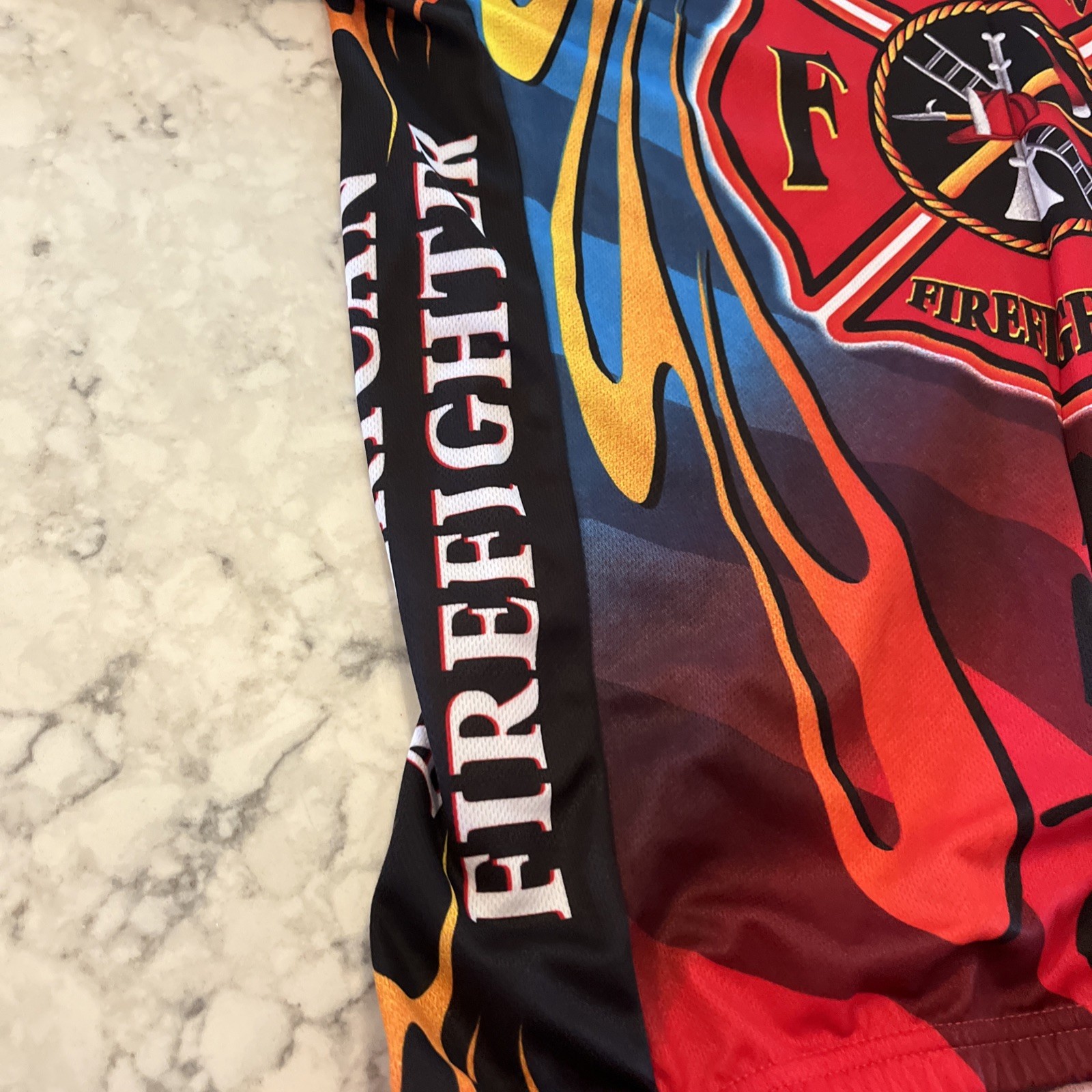 American Firefighter Bicycling Cycling Jersey Mens Size L By World Jersey