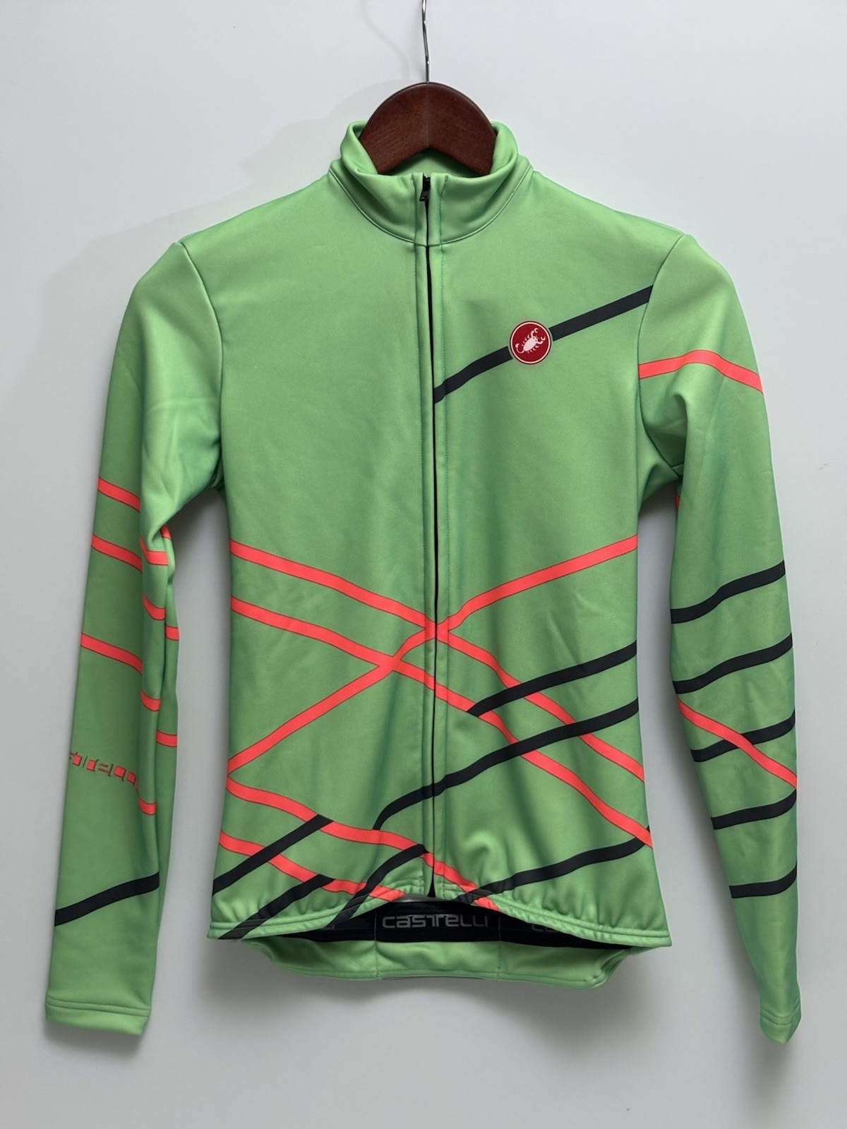 Castelli Women’s Cycling Jersey Small NWT Multicolor Green Full Zip Long Sleeve