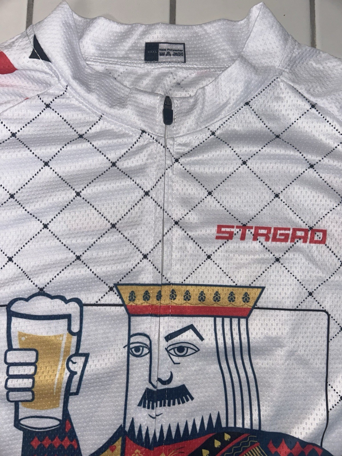 NEW STRGAO BEER & BIKE TOUR CYCLING JERSEY MENS 3XL FULL ZIPPER