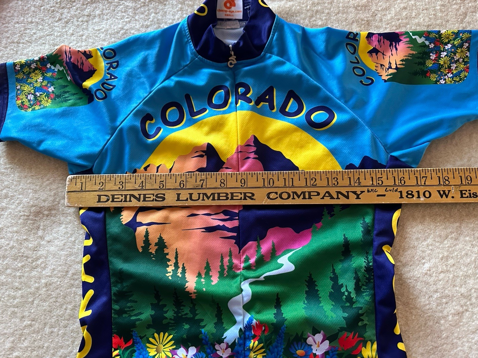 Champion System Womens Colorado Cycling Jersey Blue Mountain Floral CO Small