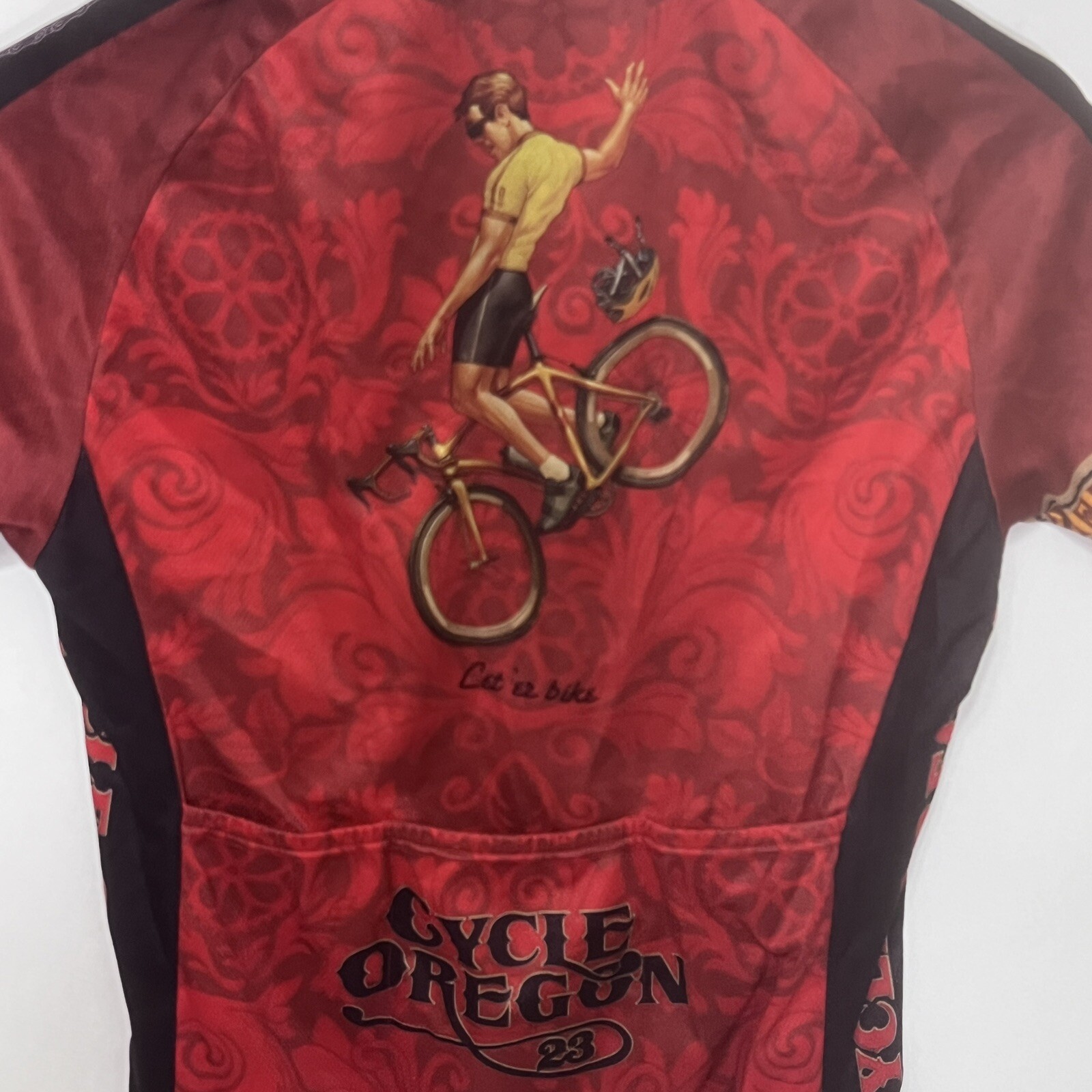 Cycle Oregon 23 Racing Sports Athletic 1/2 Zip Cycling Performance Shirt Large