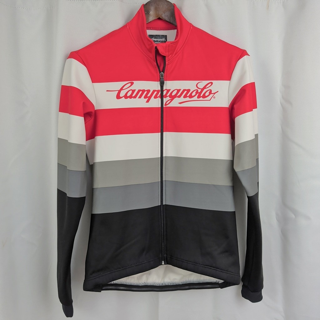 Campagnolo Italian Made Long Sleeve Vertical Stripe Cycling Jersey Medium