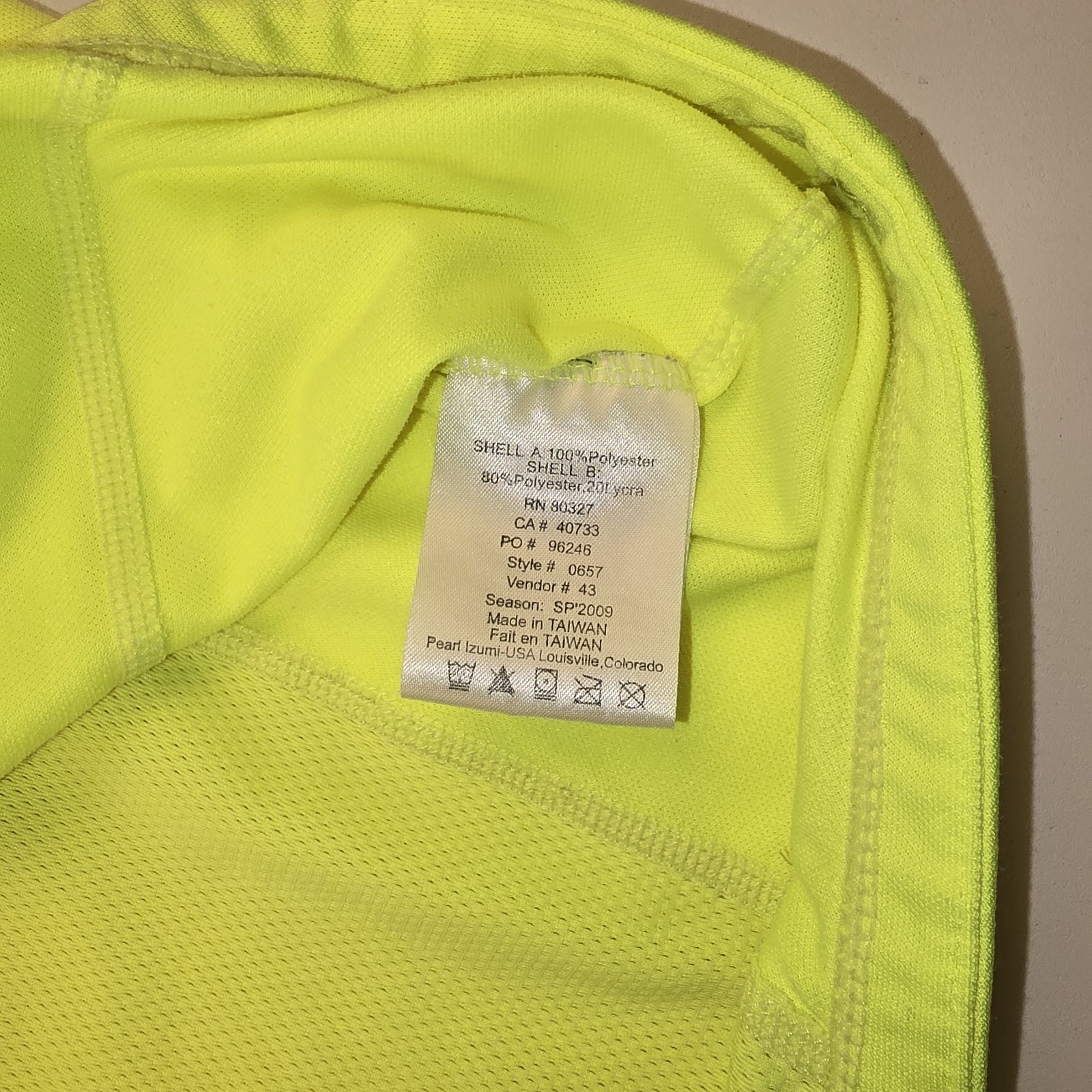 Pearl Izumi Mens XL Half 1/2 Zip Cycling Jersey Short Sleeve Road Yellow Biking