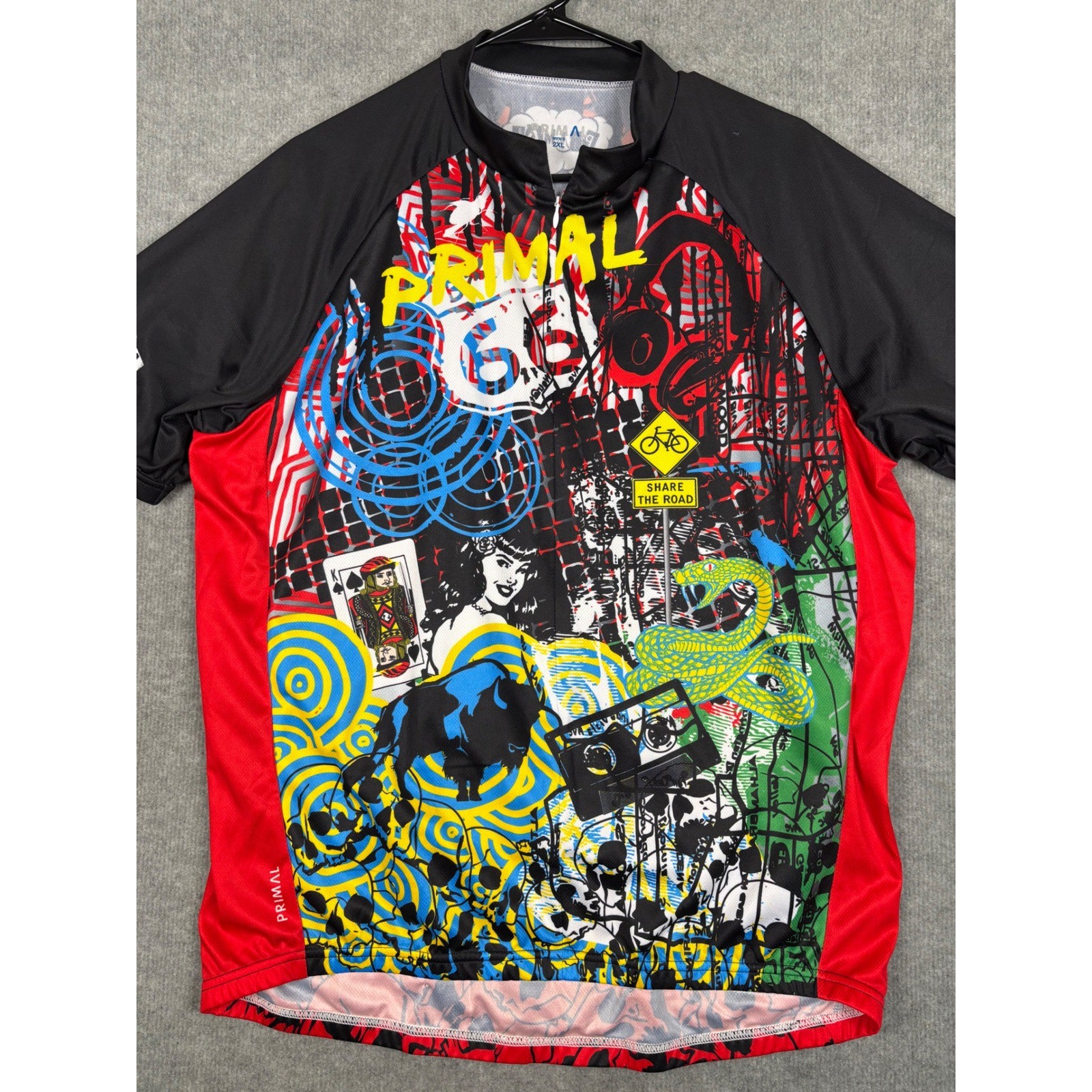 Primal Wear Cycling Jersey Graphic Print Short Sleeve 2XL Multicolor