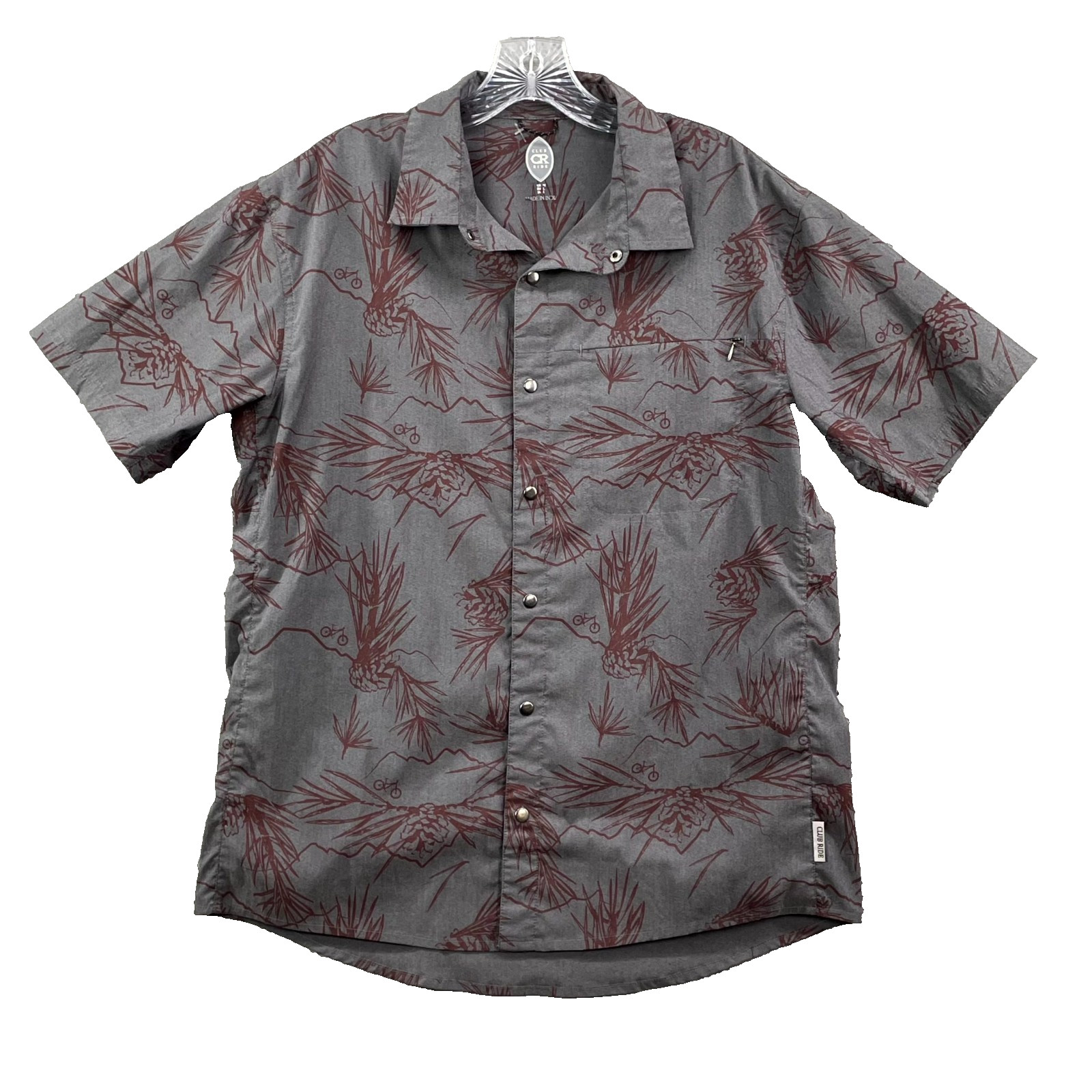 Club Ride Dirt Surfer Jersey Men’s Medium Mountain Bike Cycling Pinecone Shirt