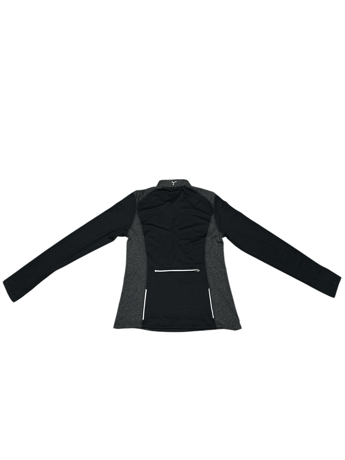 Trayl Cycling Black/Gray Long Sleeve Quarter Zip W/Back Zip Pocket Jersey Size M