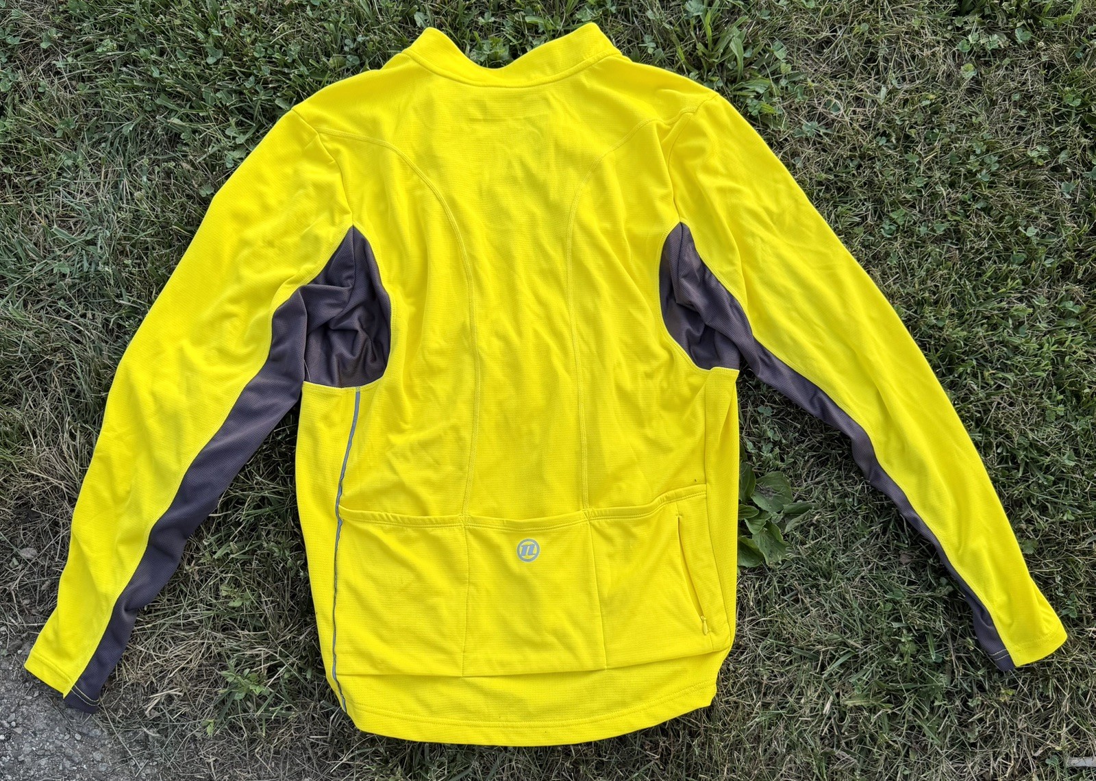 Novara Men’s XL Long Sleeve Cycling Jersey Yellow Gray Full Zip REI Road Bike