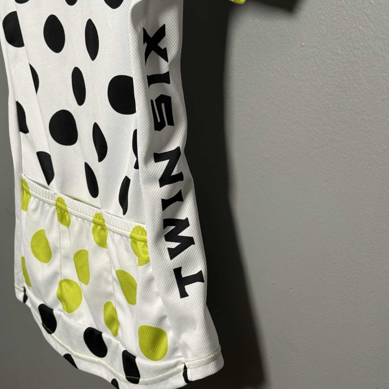 Twin Six Cycling Jersey Womens S Short Sleeve Full Zip Polka Dot Preppy