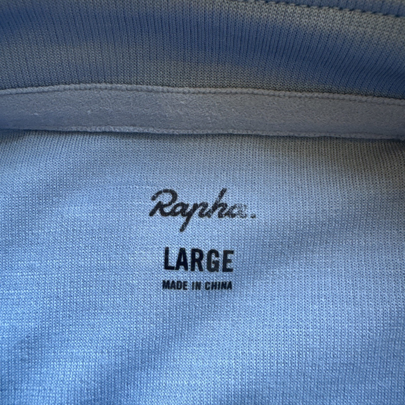 RAPHA Classic Long Sleeve Jersey Cycling Full Zip Wool Blend Blue Size Large