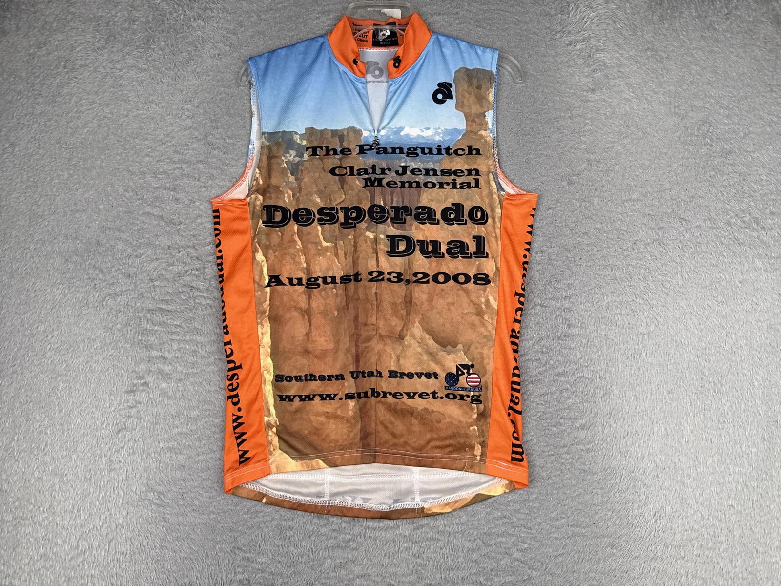 Champion System Cycling Jersey Tank Mens Medium Desperado Dual 1/4 Zip Pockets