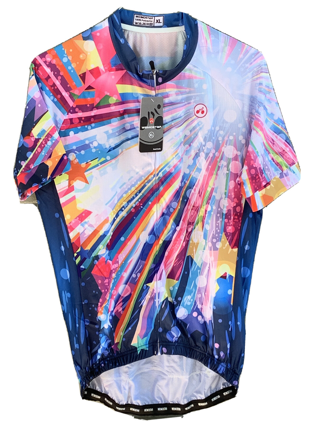 Weimostar Women’s XL Cycling Jersey Full Zipper Multi Color Abstract