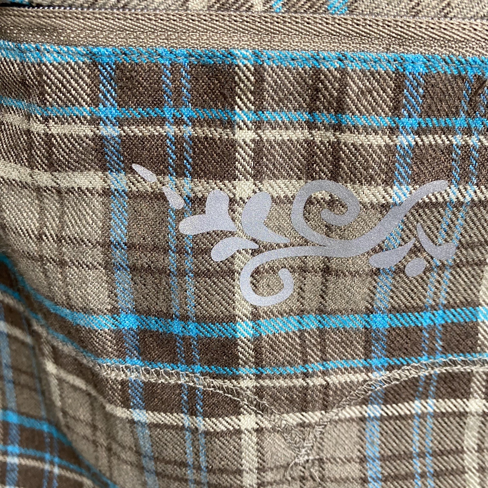 Zoic Plaid Flannel Style Cycling Button Down Jersey Lonc Sleeve Shirt Pockets L