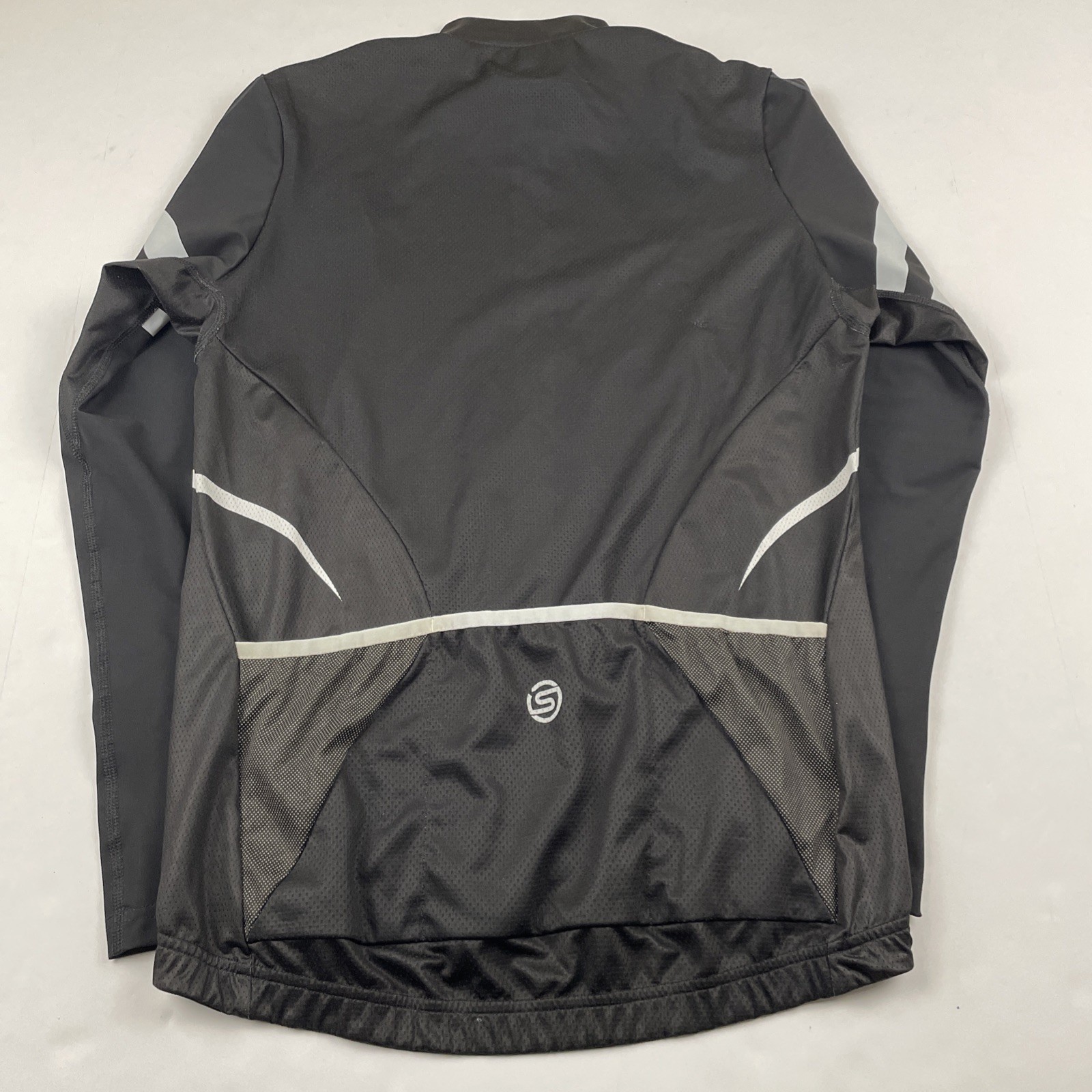 Skins Full Zip Cycling Jersey Women’s L Short Sleeve Black White Mesh Light