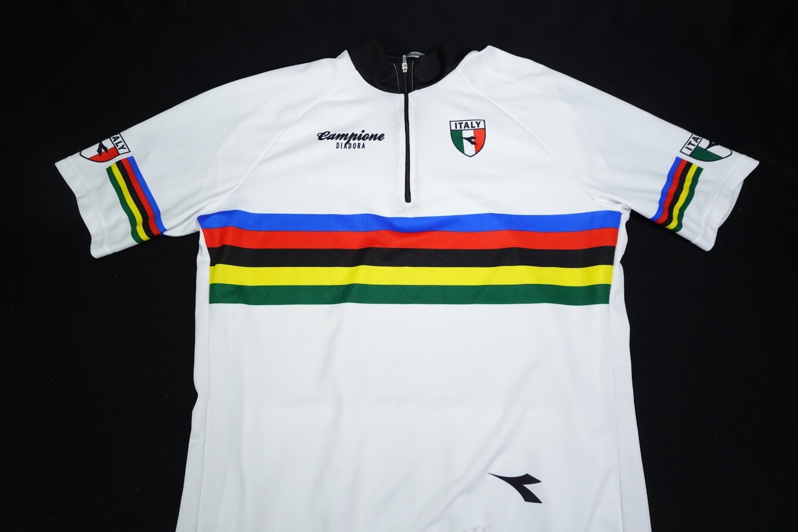 Diadora Campione Italy Half Zip Crew Neck Cycline Shirt Italy Men’s XXL Stripes