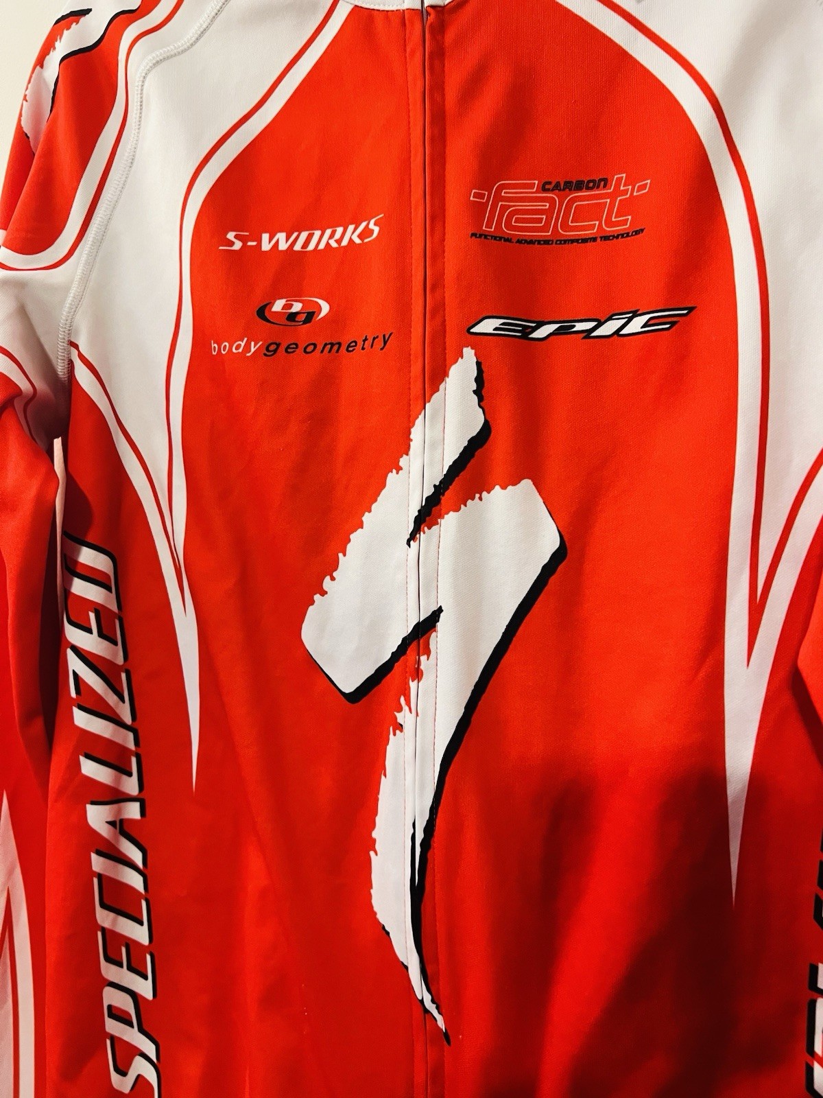 Specialized S-Works Epic Carbon Fact Red cycling long sleeve jersey Large