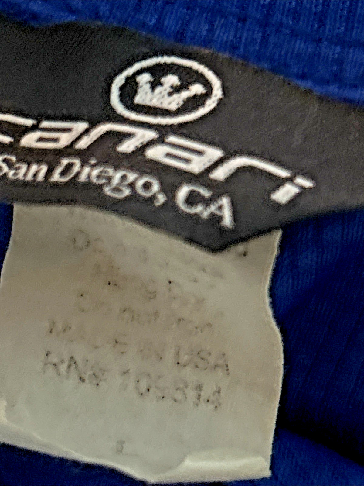 Canari 1/4 Zip Pullover Cycling Jersey Top Pockets at Back Blue Size L