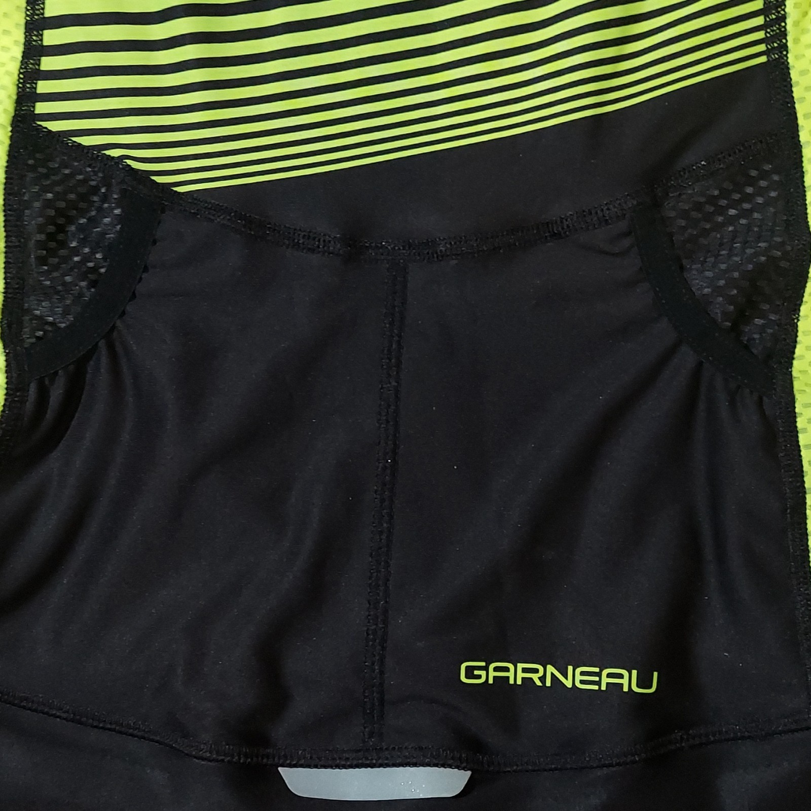 Louis Garneau Men’s Sleeveless Cycling Jersey Zip Pockets L/G Yellow Black