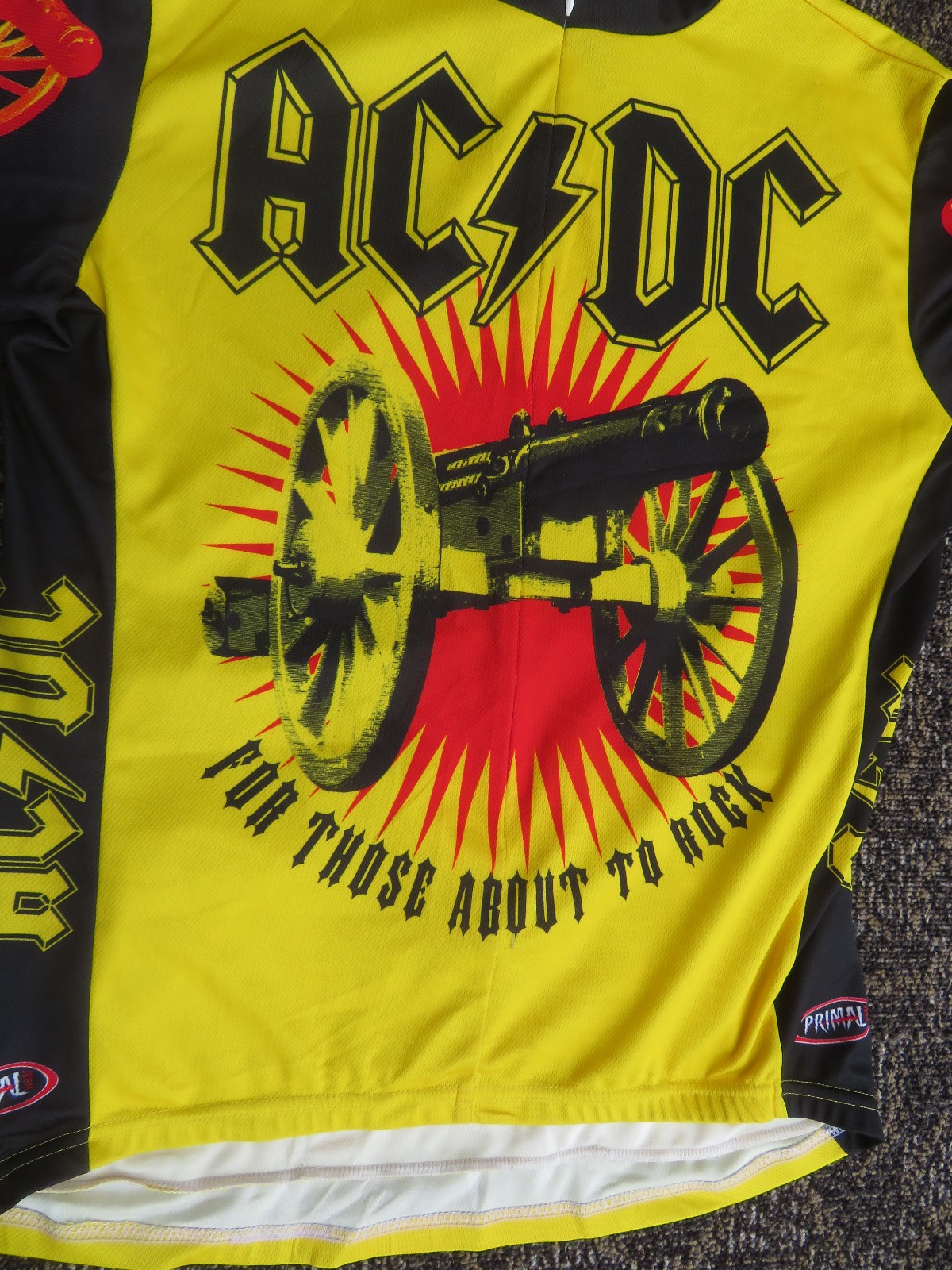 Vintage AC/DC Primal Wear Men’s Bicycle Cycling Jersey 80s Rock Band Spellout XL