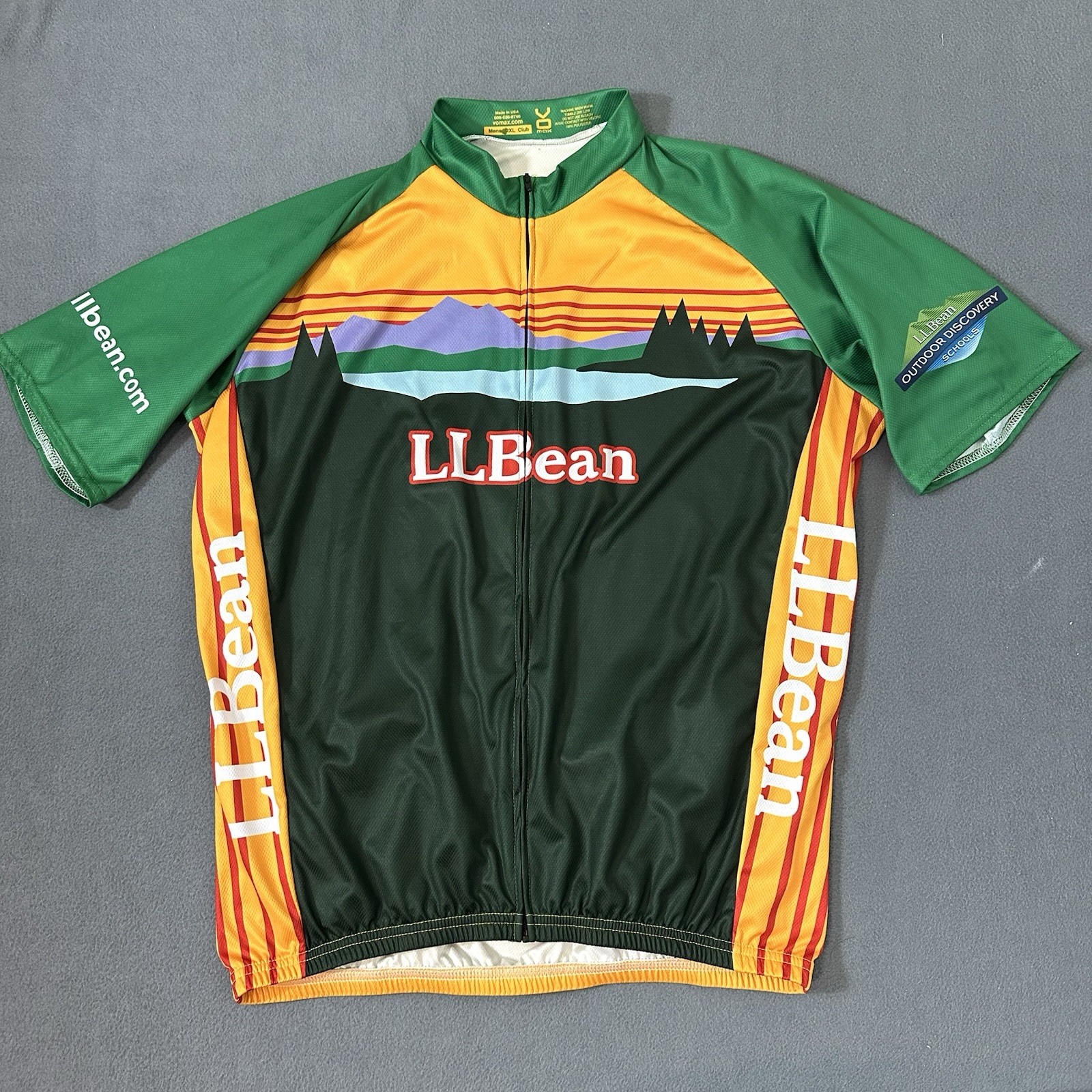 LL Bean Vomax Full Zip Cycling Jersey Mens 2XL XXL
