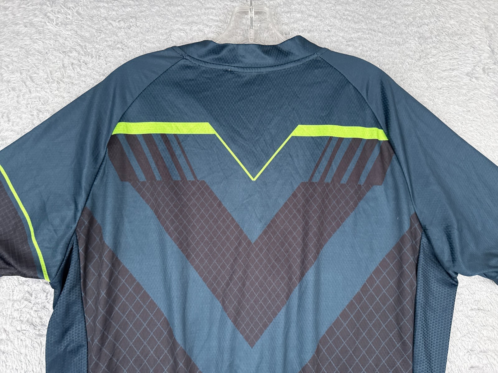 STRGAO Cycling Jersey Adult 3XL XXXL Blue Black Full Zip Short Sleeve Polyester