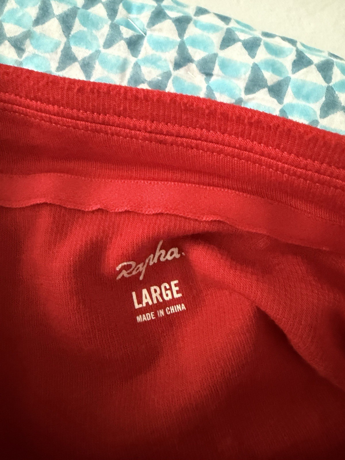 USED RED LONG SLEEVE CYCLING JERSEY HI VIZ RAPHA BREVET LARGE