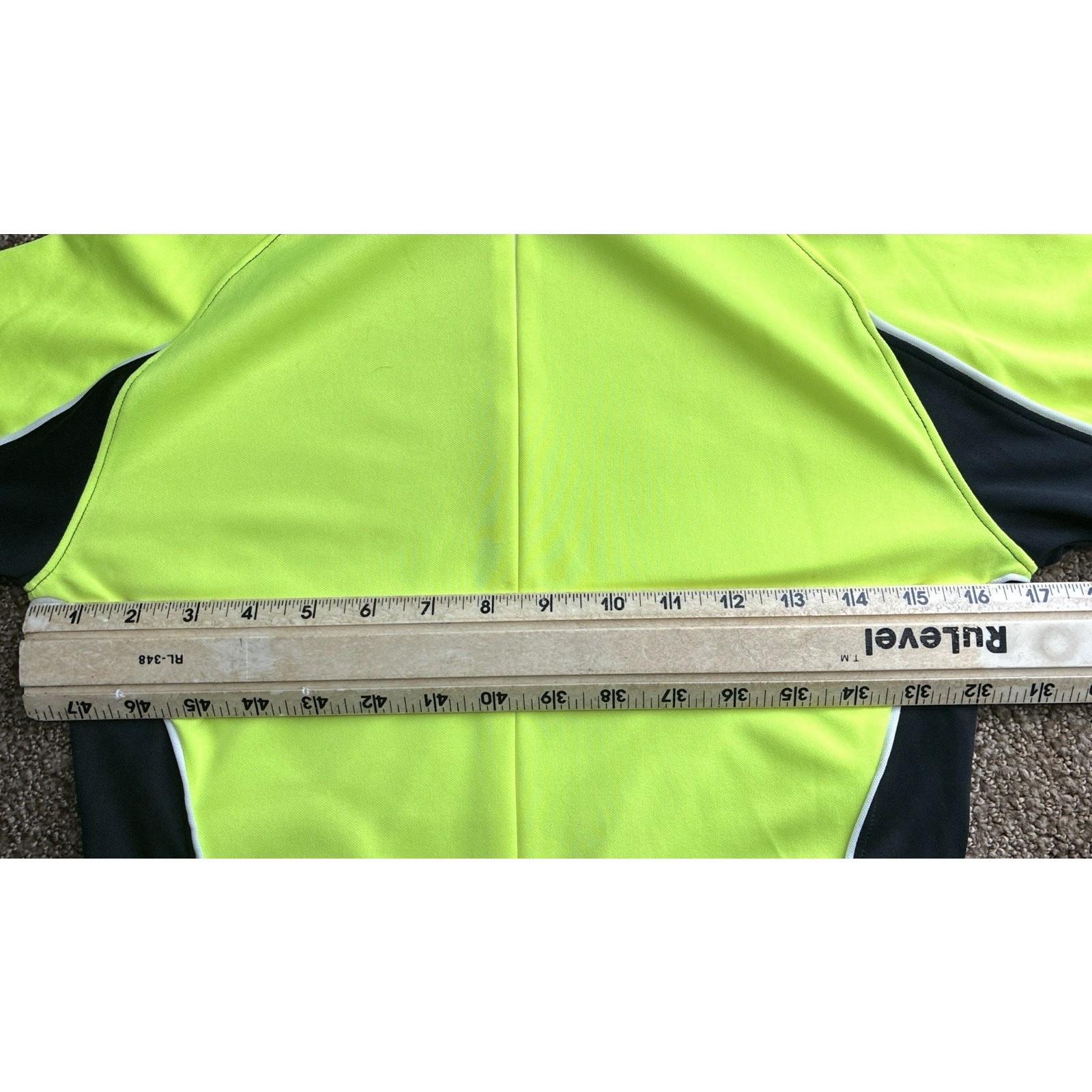 Wmns Pearl Izumi Sz S Neon YlwGrn Full zip Back pockets SS Collar
