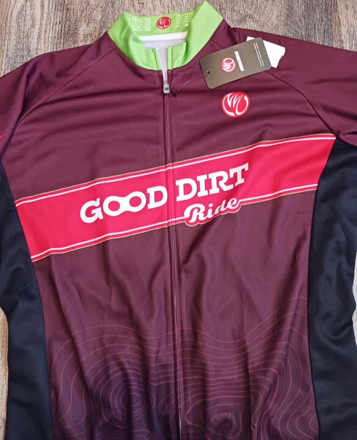 Nimblewear Good Dirt Cycling Bike Bicycle Jersey Mens Large Brown Zip New NWT ++