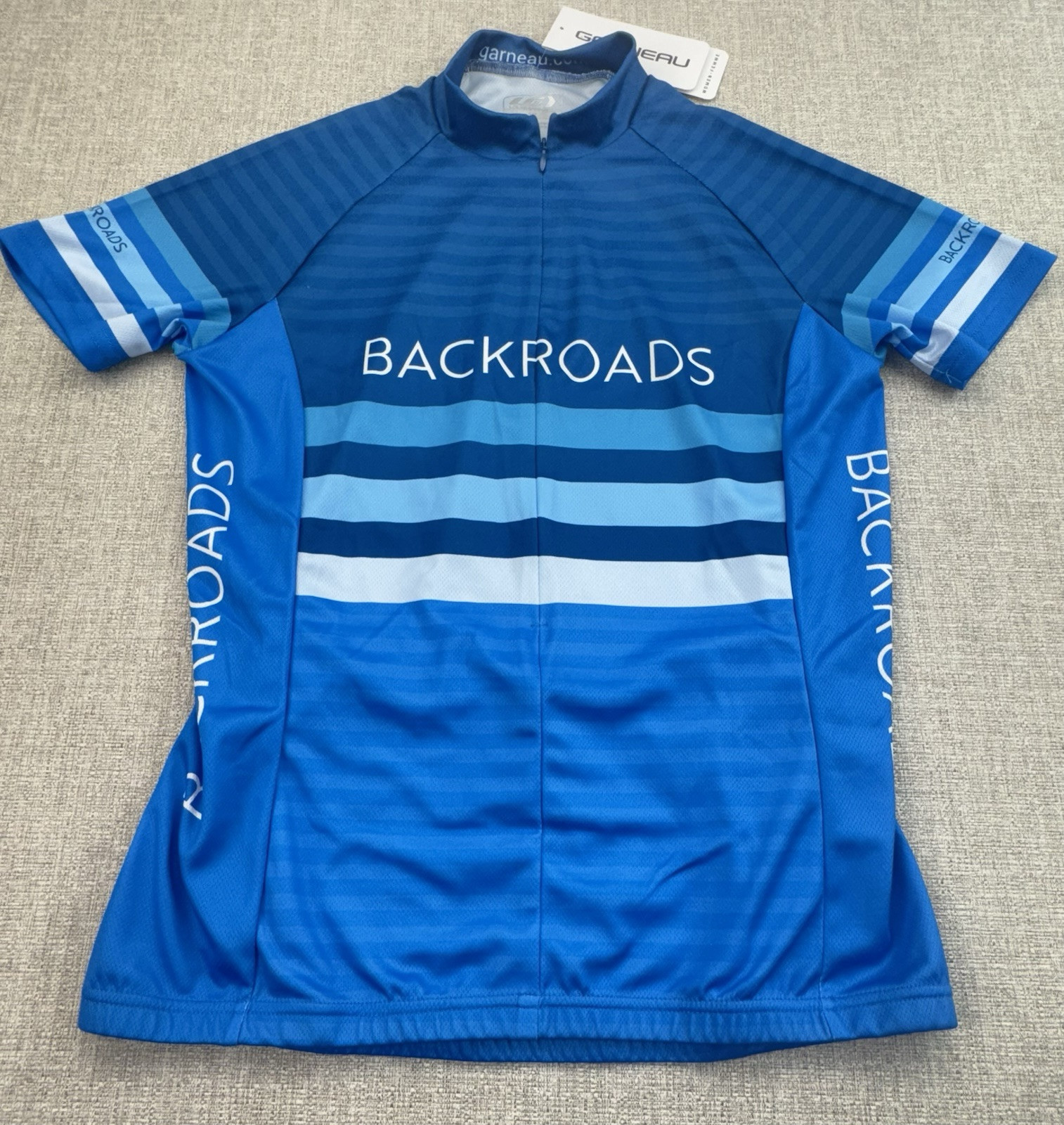 Garneau Women’s Sport Fit Jersey Sz L Back Roads Compression Cycling Pocket Zip