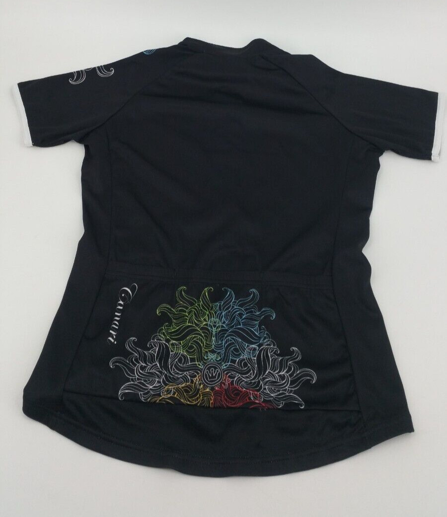 Canari Cycling Jersey Womens Medium Pretty Floral Full Zip Rear Pockets Bike Top