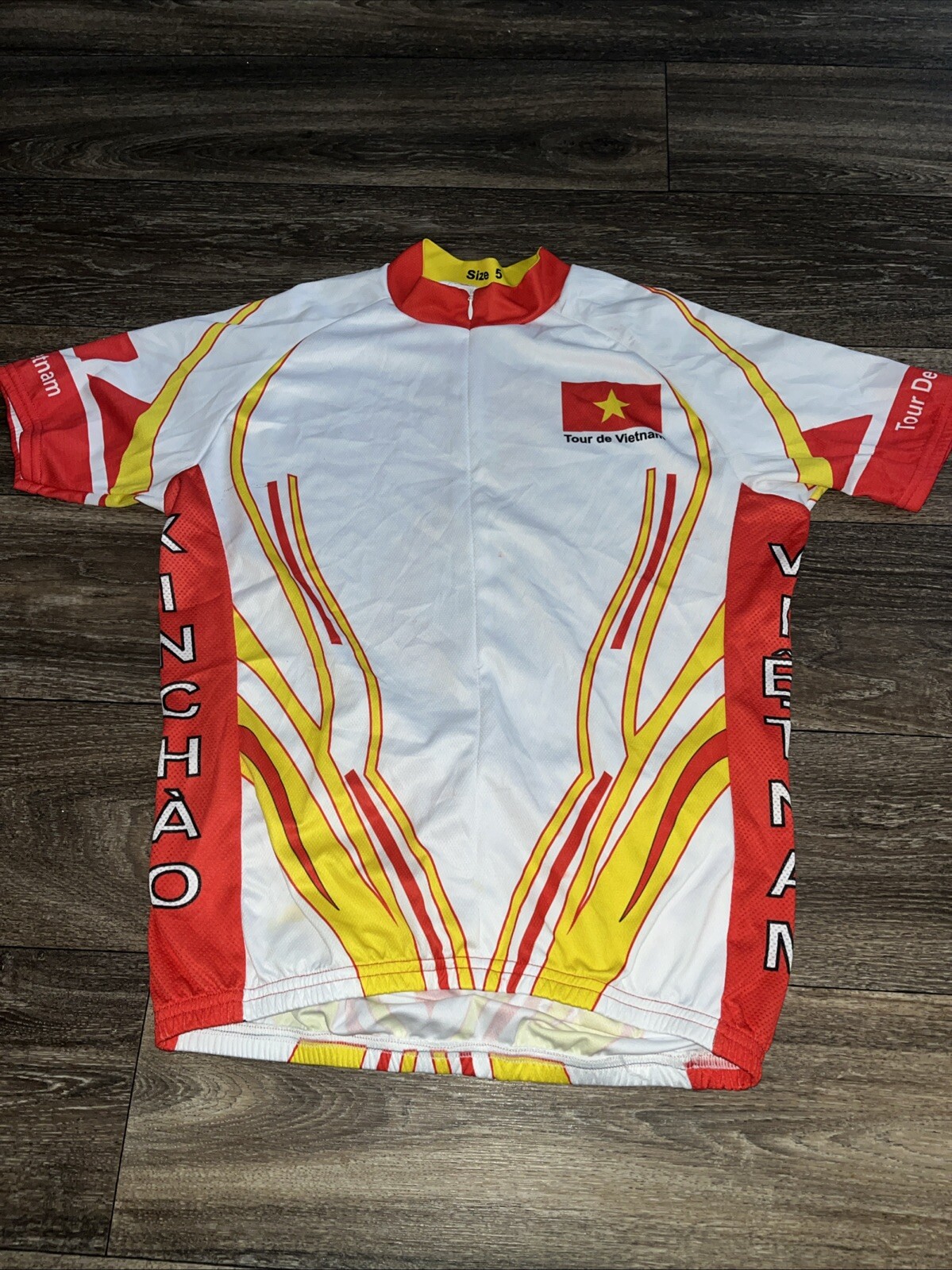 cycling jersey mens Tour De Vietnam Large White #SS