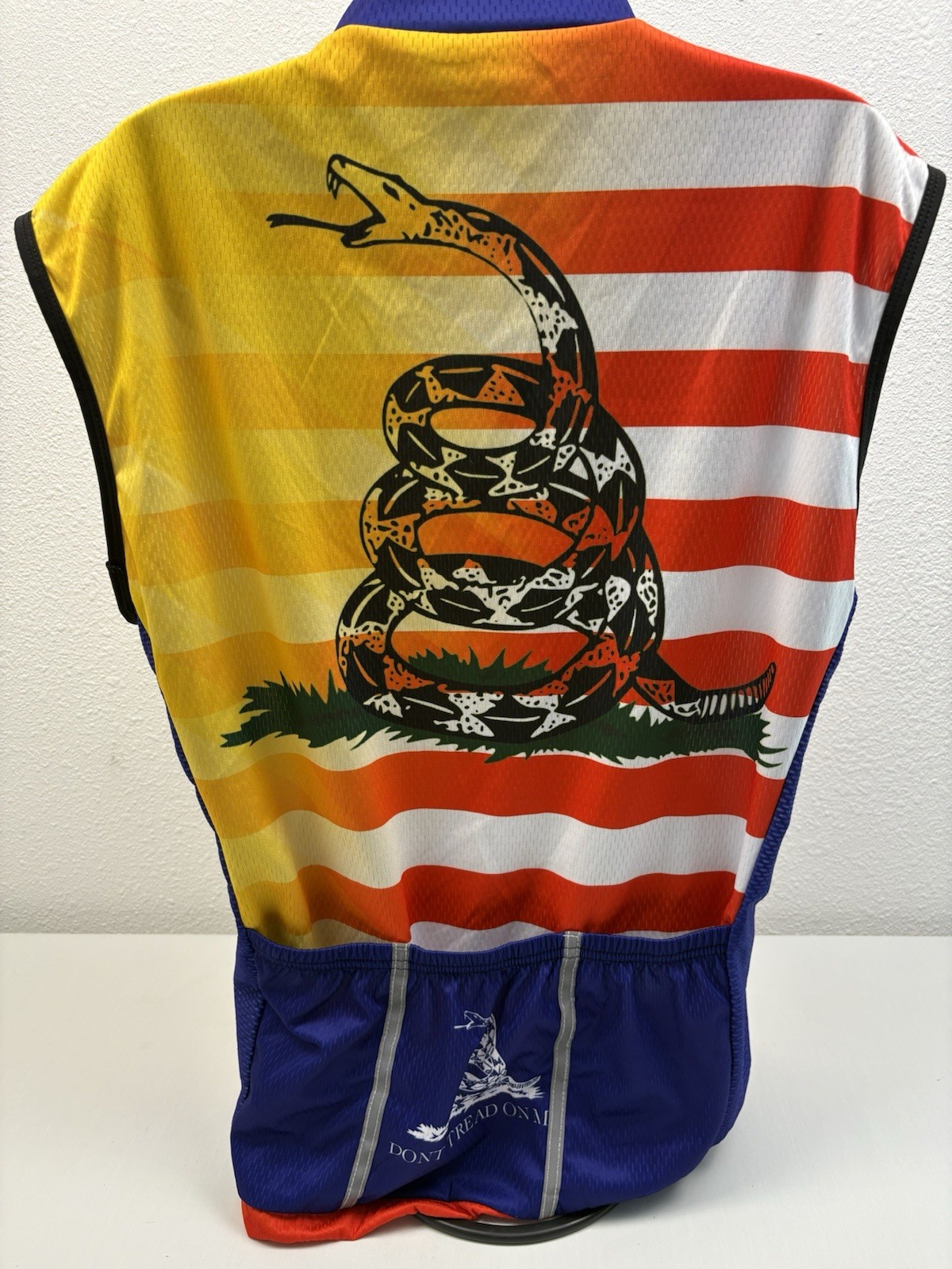 Weimostar Don’t Tread On Me Cycling Jersey Sleeveless Size XL American Flag USA