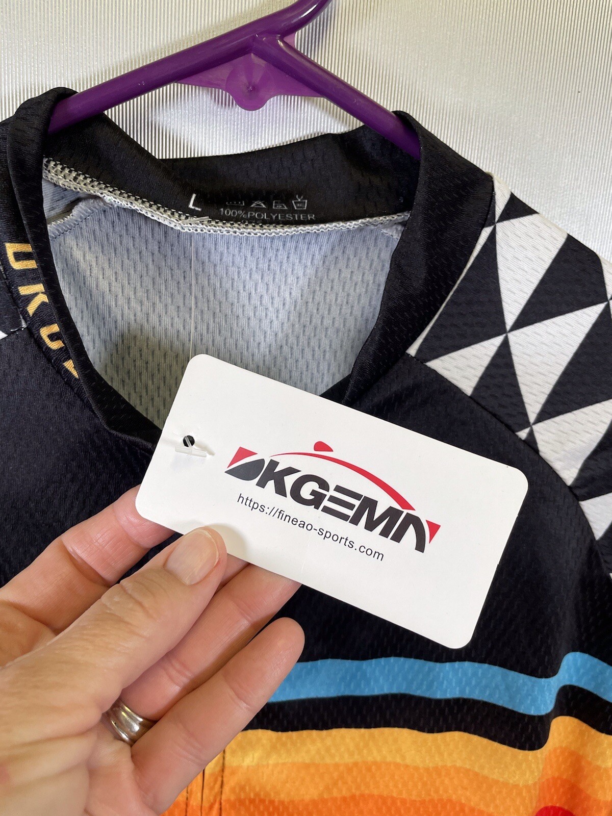 NWT DKGEMN Cycle Shirt Size Large Colorful Short Sleeve Pockets Full Zip